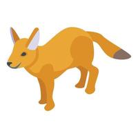 rood vos icoon, isometrische stijl vector