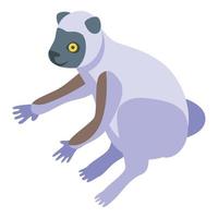 Woud lemur icoon, isometrische stijl vector