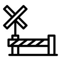 spoorweg barrière icoon, schets stijl vector