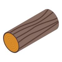 hout log icoon, isometrische stijl vector