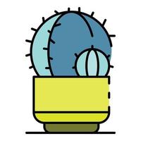 huis cactus icoon kleur schets vector