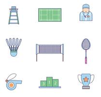 Badminton Pictogrammen vector