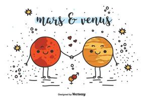 Mars En Venus Vector Achtergrond