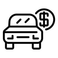 parkeren auto betaald icoon, schets stijl vector