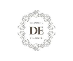 de initialen brief bruiloft monogram logos verzameling, hand- getrokken modern minimalistisch en bloemen Sjablonen voor uitnodiging kaarten, opslaan de datum, elegant identiteit voor restaurant, boetiek, cafe in vector