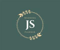 js initialen brief bruiloft monogram logos verzameling, hand- getrokken modern minimalistisch en bloemen Sjablonen voor uitnodiging kaarten, opslaan de datum, elegant identiteit voor restaurant, boetiek, cafe in vector