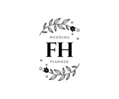 fh initialen brief bruiloft monogram logos verzameling, hand- getrokken modern minimalistisch en bloemen Sjablonen voor uitnodiging kaarten, opslaan de datum, elegant identiteit voor restaurant, boetiek, cafe in vector