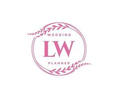 lw initialen brief bruiloft monogram logos verzameling, hand- getrokken modern minimalistisch en bloemen Sjablonen voor uitnodiging kaarten, opslaan de datum, elegant identiteit voor restaurant, boetiek, cafe in vector