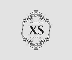 xs initialen brief bruiloft monogram logos verzameling, hand- getrokken modern minimalistisch en bloemen Sjablonen voor uitnodiging kaarten, opslaan de datum, elegant identiteit voor restaurant, boetiek, cafe in vector