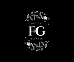 fg initialen brief bruiloft monogram logos verzameling, hand- getrokken modern minimalistisch en bloemen Sjablonen voor uitnodiging kaarten, opslaan de datum, elegant identiteit voor restaurant, boetiek, cafe in vector