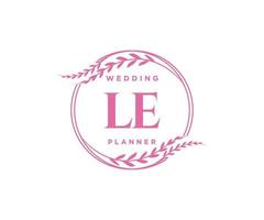 le initialen brief bruiloft monogram logos verzameling, hand- getrokken modern minimalistisch en bloemen Sjablonen voor uitnodiging kaarten, opslaan de datum, elegant identiteit voor restaurant, boetiek, cafe in vector