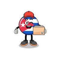 Cuba vlag mascotte tekenfilm net zo een koerier vector