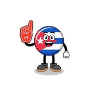 tekenfilm mascotte van Cuba vlag aantal 1 fans vector