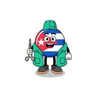 illustratie van Cuba vlag mascotte net zo een chirurg vector