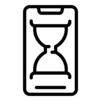 smartphone tijd beheer icoon, schets stijl vector