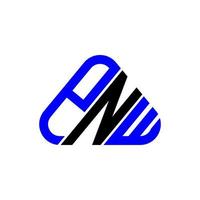 pnw brief logo creatief ontwerp met vector grafisch, pnw gemakkelijk en modern logo.