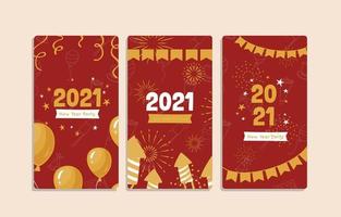 gouden rode 2021 nieuwe jaarbanner vector