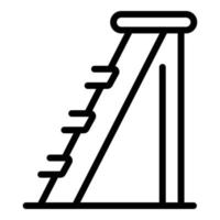 houten stap ladder icoon, schets stijl vector