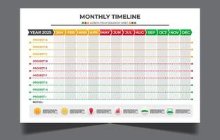 maandelijks tijdlijn sjabloon vector