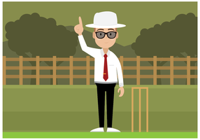 Gratis Cricket Umpire Character Vector