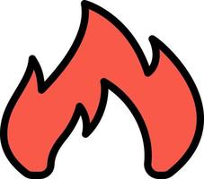 brand verwarming haard vonk vlak kleur icoon vector icoon banier sjabloon