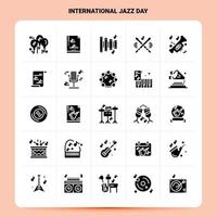 solide 25 Internationale jazz- dag icoon reeks vector glyph stijl ontwerp zwart pictogrammen reeks web en mobiel bedrijf ideeën ontwerp vector illustratie