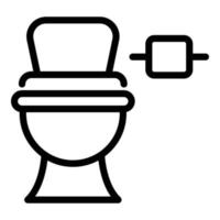 toilet met papier icoon, schets stijl vector