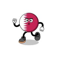 rennen qatar vlag mascotte illustratie vector