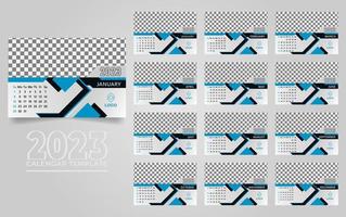 kalender 2023 blauw achtergrond vector