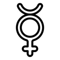 geslacht identiteit hetero icoon, schets stijl vector