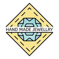 hand- gemaakt sieraden logo, schets stijl vector