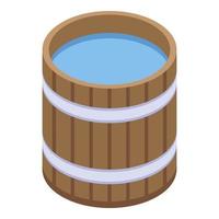 sauna water emmer icoon, isometrische stijl vector