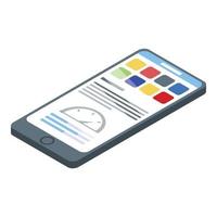 testen smartphone software icoon, isometrische stijl vector