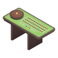 casino roulette tafel icoon, isometrische stijl vector