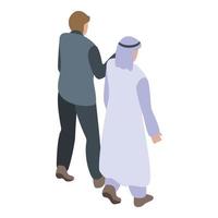 Arabisch persoonlijk bewaker icoon, isometrische stijl vector