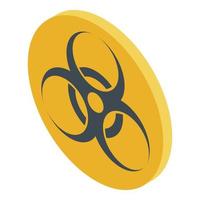 biohazard cirkel teken icoon, isometrische stijl vector