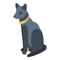 Egyptische zwart kat icoon, isometrische stijl vector