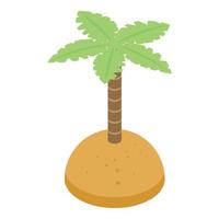 piraat palm boom eiland icoon, isometrische stijl vector