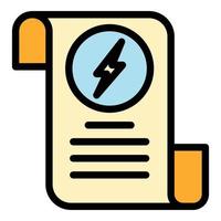 elektriciteit Bill icoon kleur schets vector