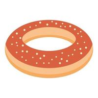 chocola donut icoon, isometrische stijl vector