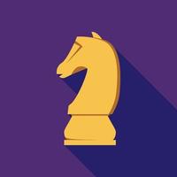schaak paard icoon, vlak stijl vector