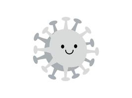 schattig kawaii karakter molecuul van covid-19 coronavirus. de teken van de coronavirus. vector