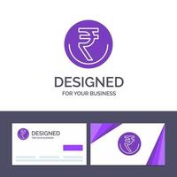 creatief bedrijf kaart en logo sjabloon bedrijf valuta financiën Indisch inr roepie handel vector illustratie