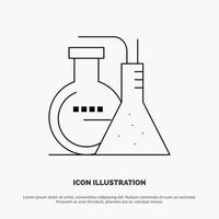 Chemicaliën reactie laboratorium energie lijn icoon vector