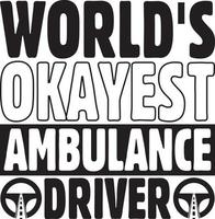 ambulance bestuurder t-shirt ontwerp bundel, typografie gaming ontwerp vector