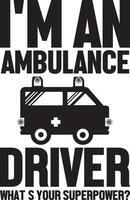 ambulance bestuurder t-shirt ontwerp bundel, typografie gaming ontwerp vector