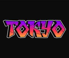 tokyo woord trippy psychedelisch graffiti stijl letters.vector hand- getrokken tekening tekenfilm logo tokyo illustratie. grappig koel trippy brieven, mode, graffiti stijl afdrukken voor t-shirt, poster concept vector