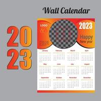 creatief uniek kantoor muur kalender 2023 ontwerp vector