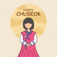 hand tekenen chuseok festival vector