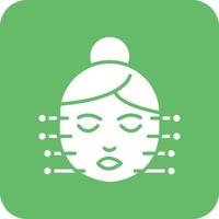 gezicht acupunctuur glyph ronde hoek achtergrond icoon vector